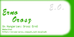 erno orosz business card